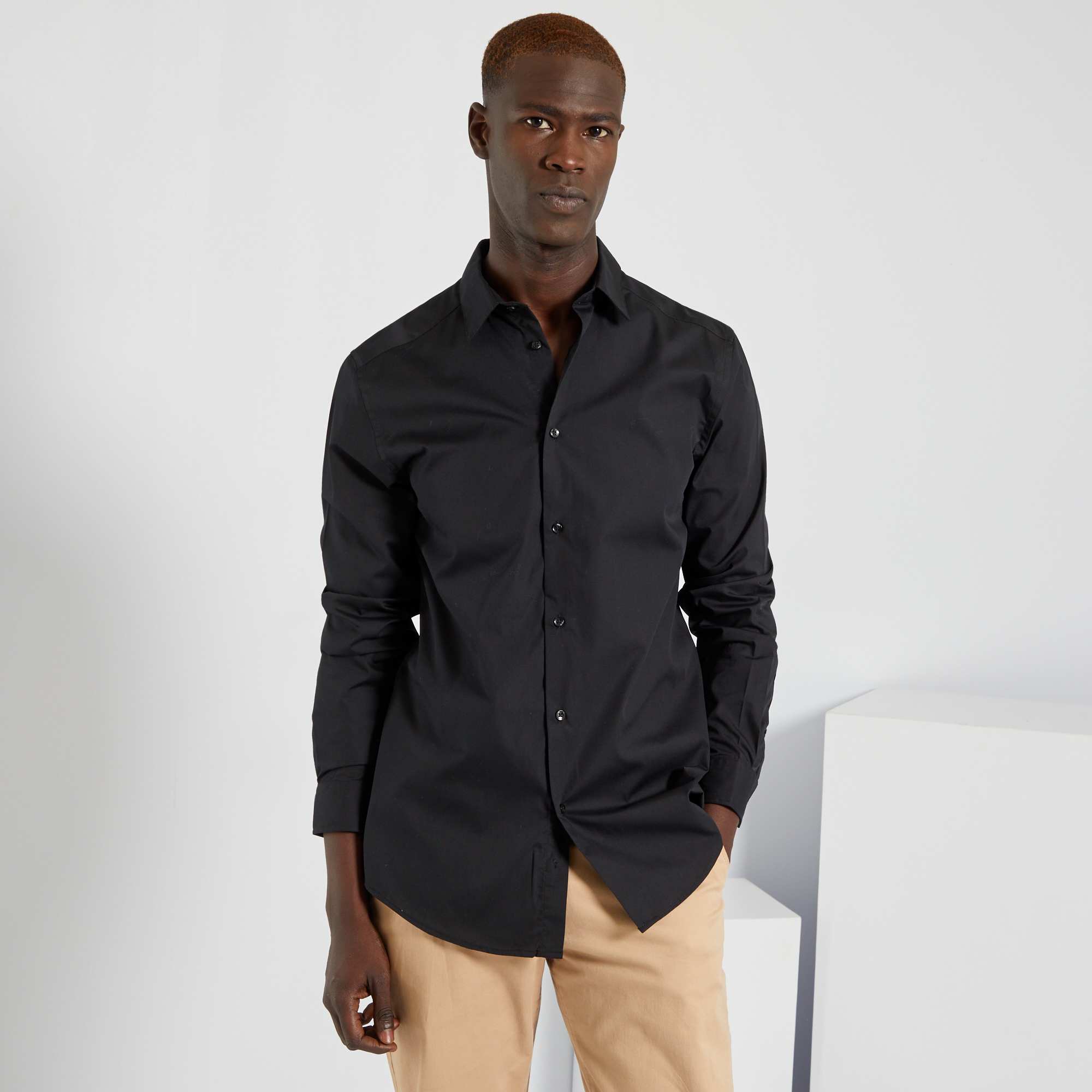 Chemise noire homme outlet kiabi