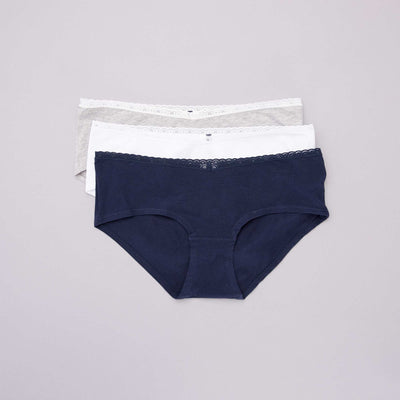 Lot de 3 shorties maternit blanc/gris/marine