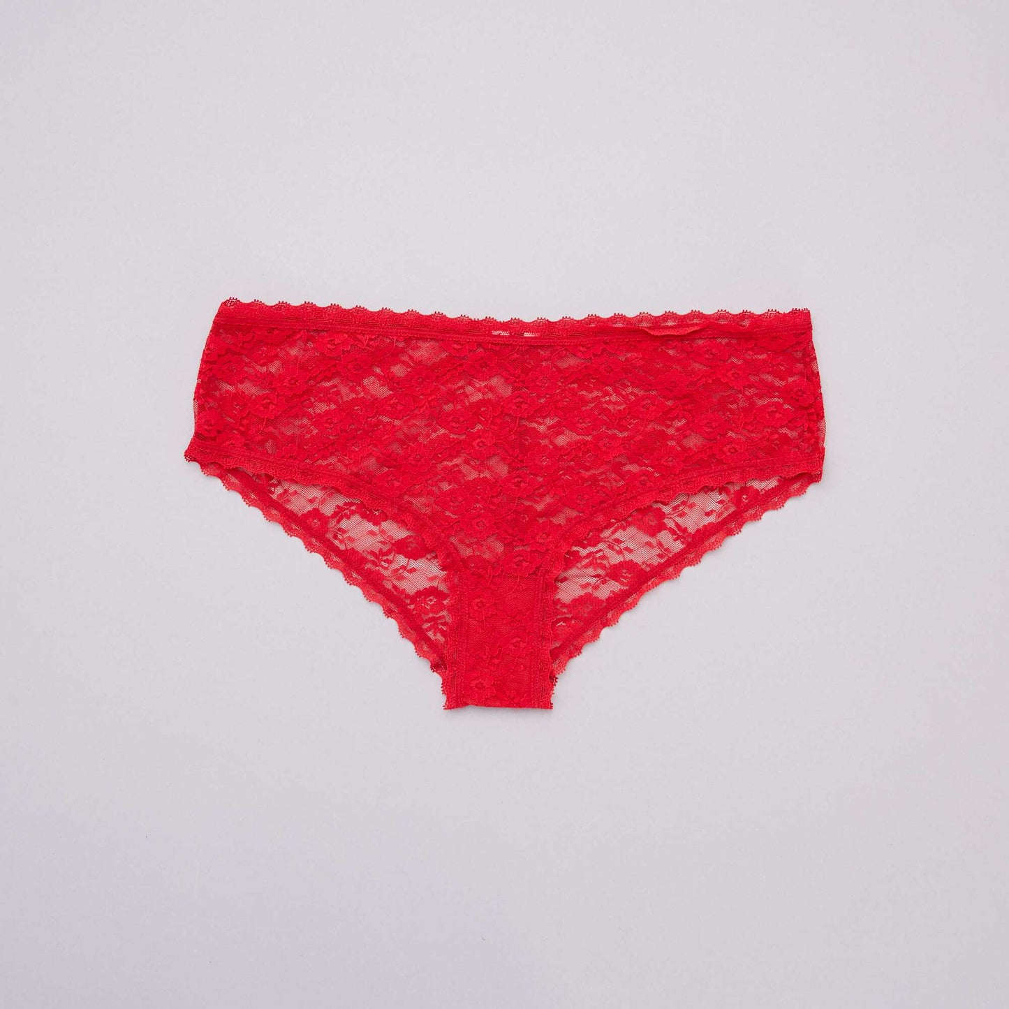 Lot de 3 shorties en dentelle rouge/ cru/noir