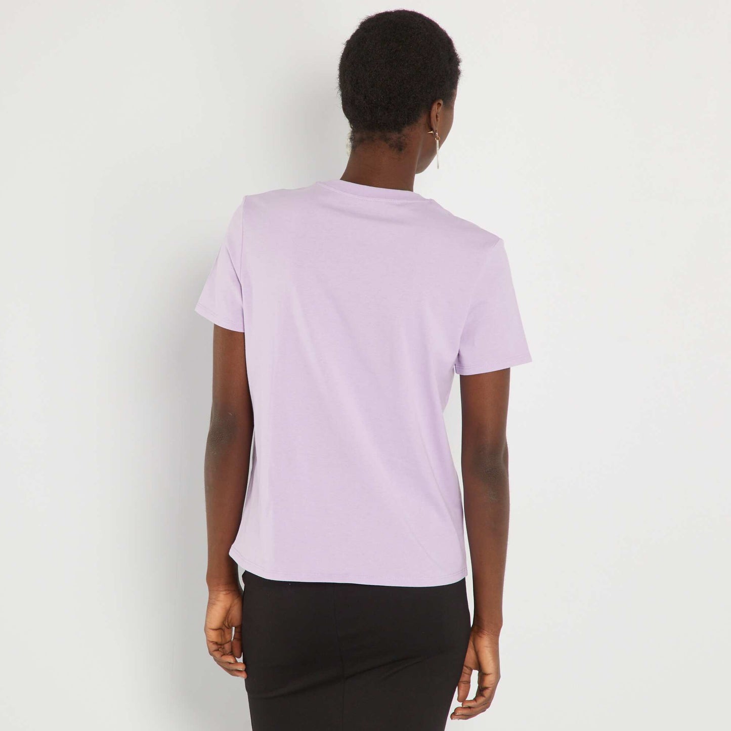 T-shirt uni en jersey Lilas