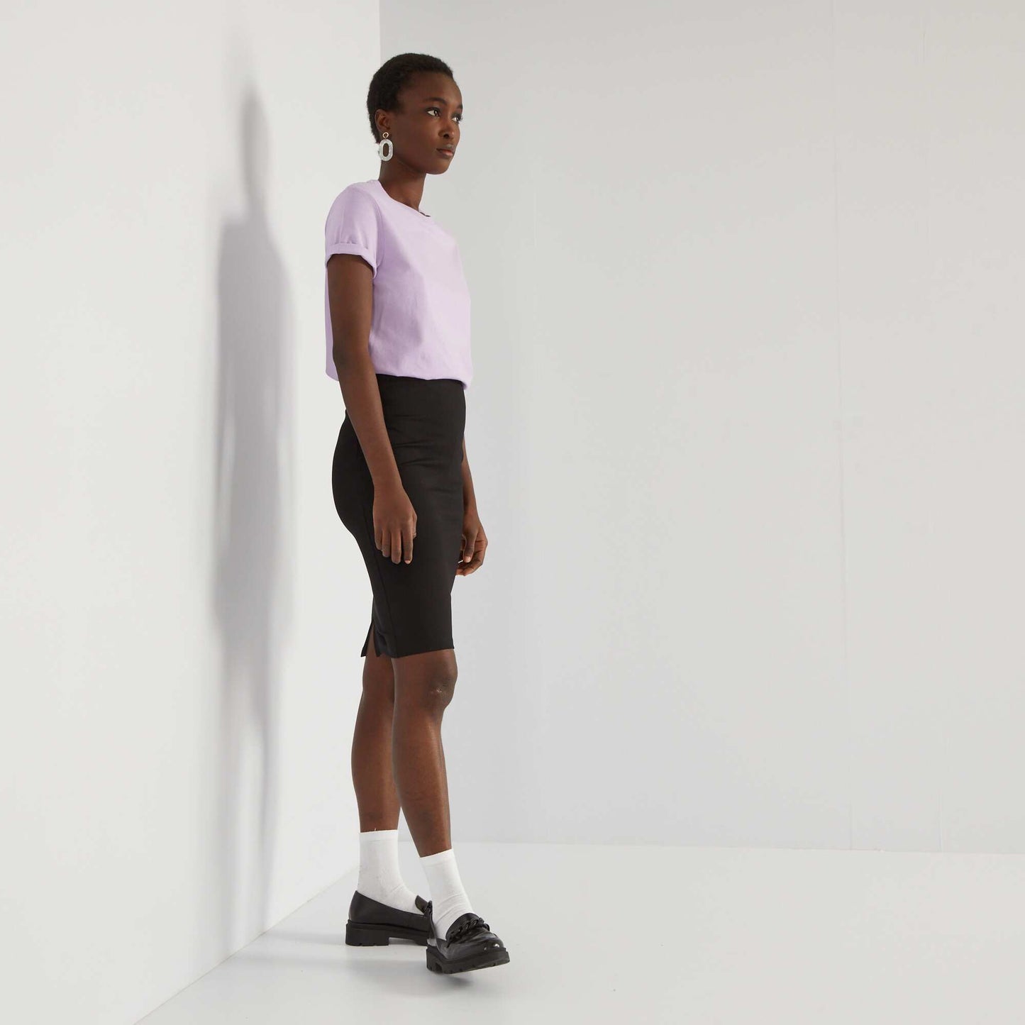 T-shirt uni en jersey Lilas