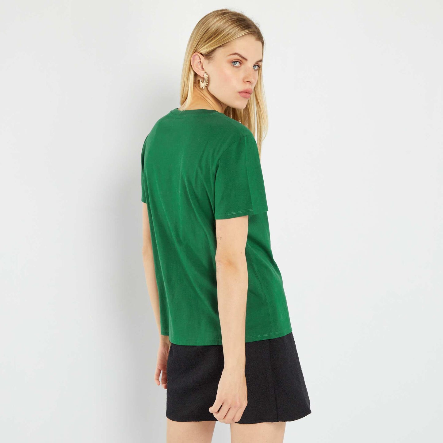 T-shirt uni en jersey Vert