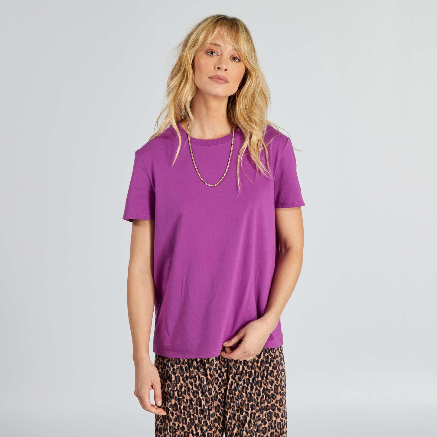 T-shirt uni en jersey Violet