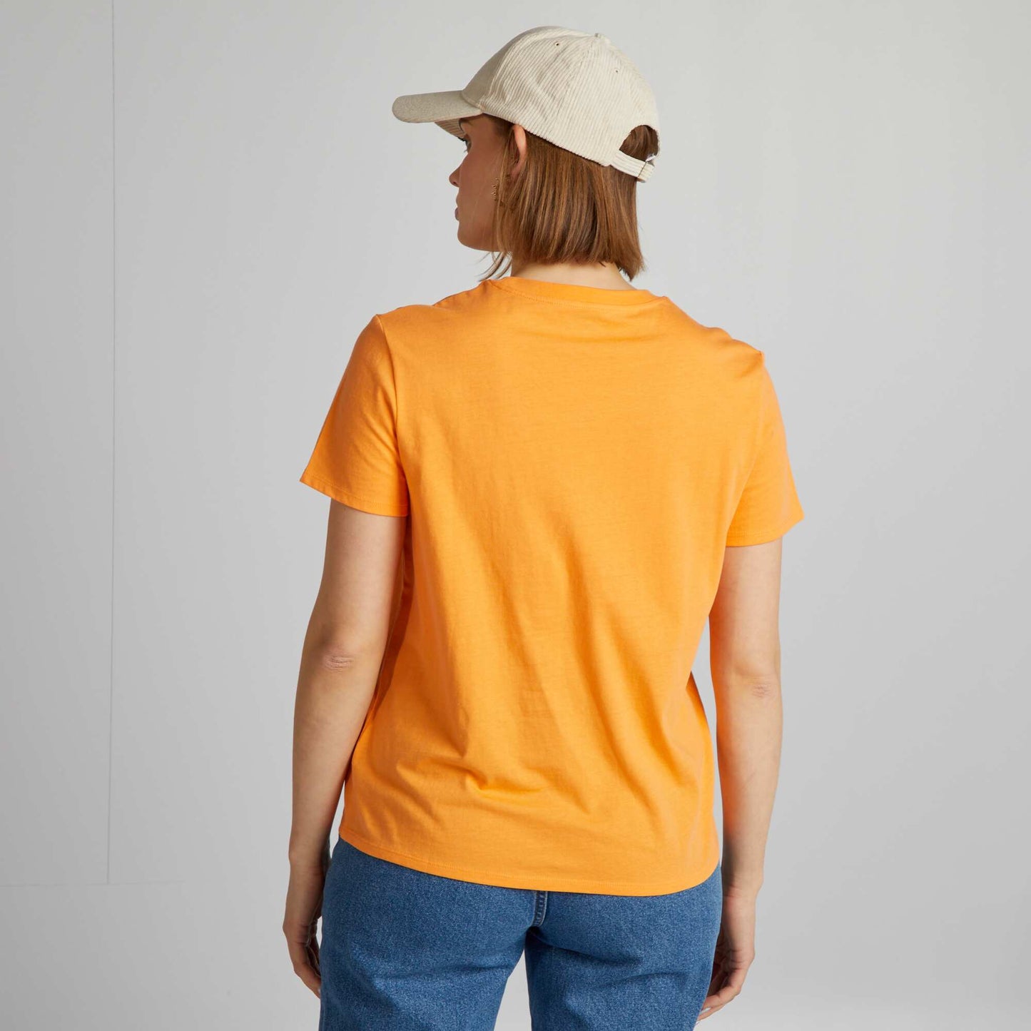T-shirt uni en jersey Orange