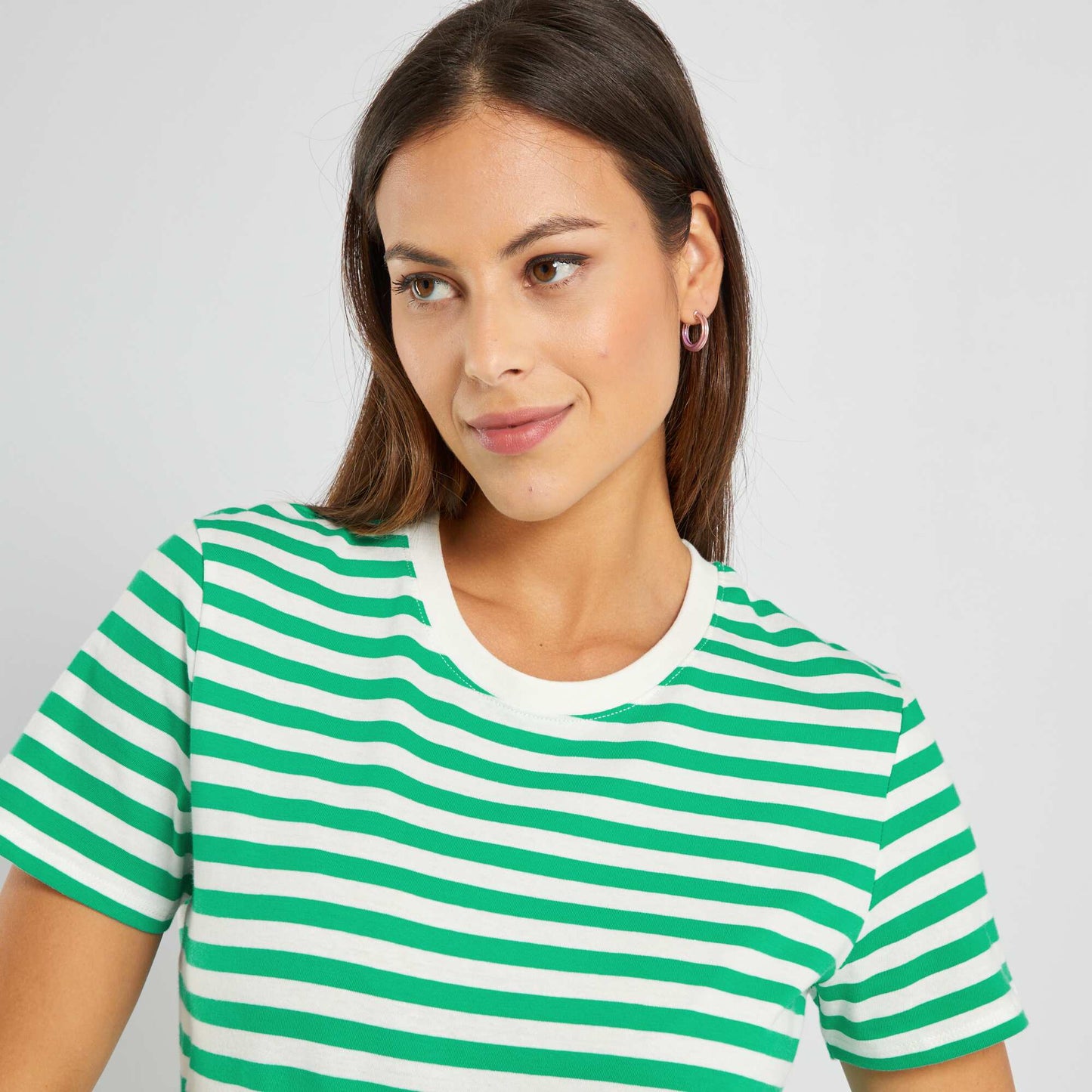 T-shirt en jersey imprim Blanc/vert