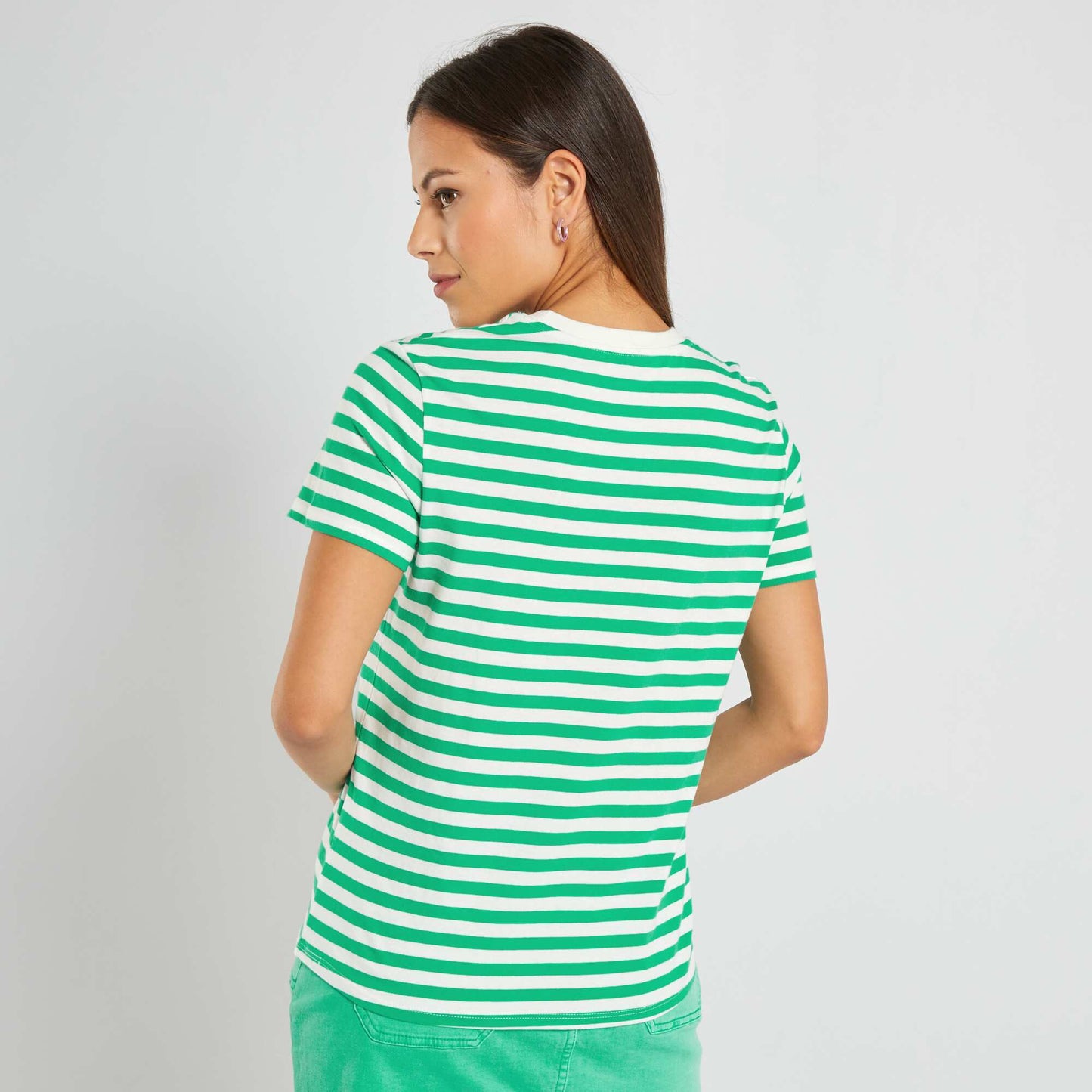 T-shirt en jersey imprim Blanc/vert