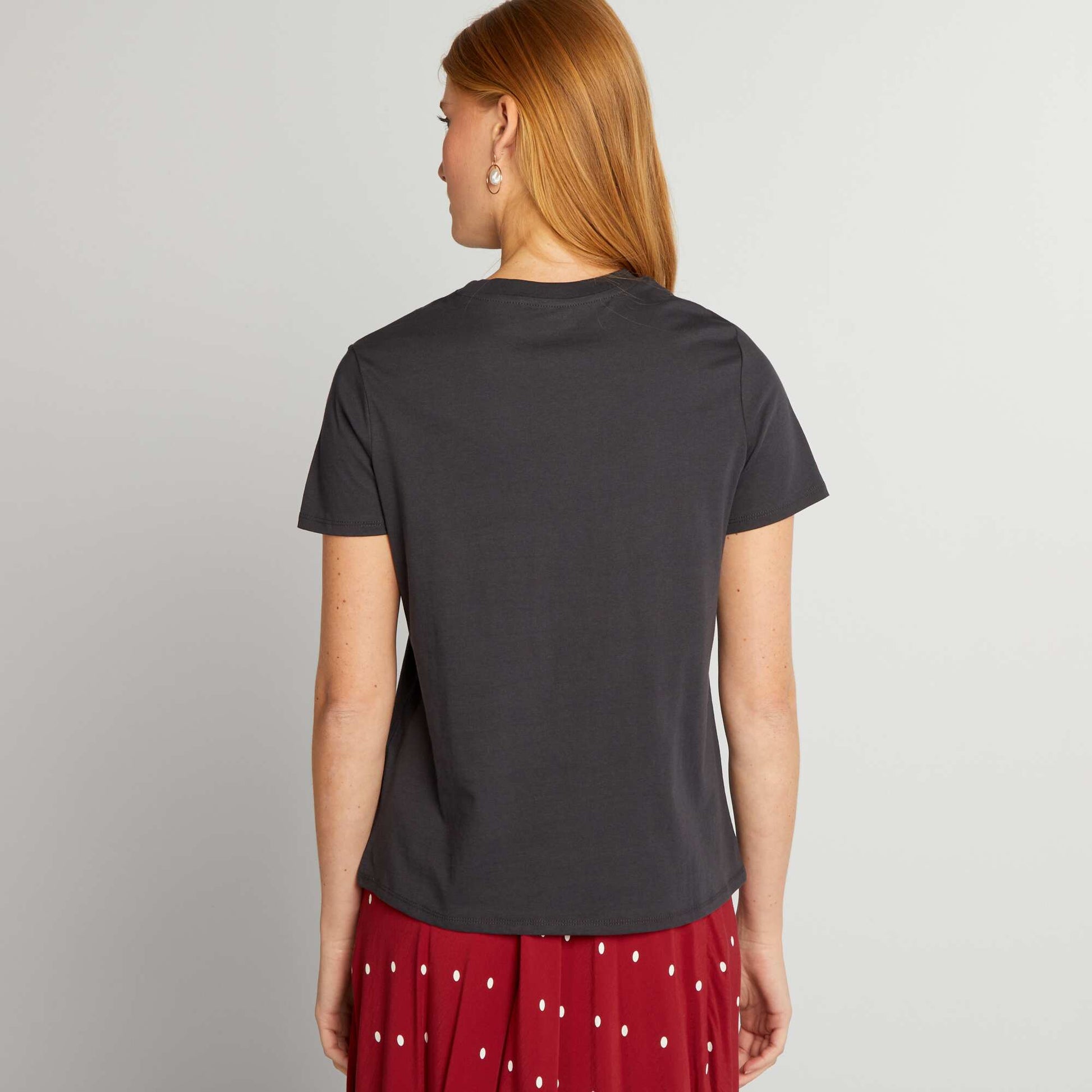 T-shirt en jersey imprim Anthracite