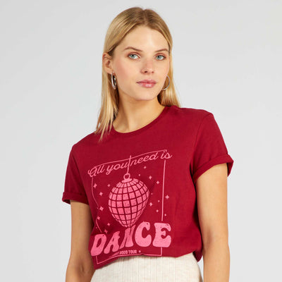 T-shirt en jersey imprim Rouge