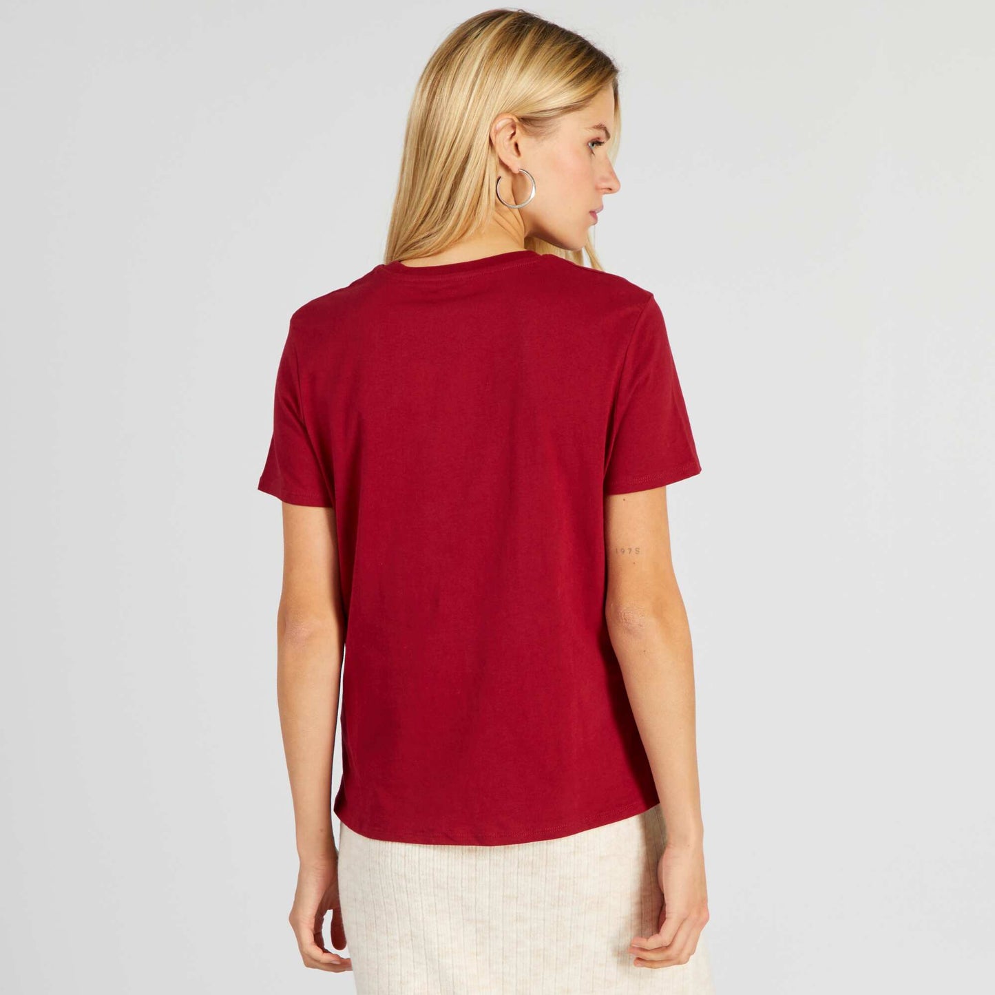 T-shirt en jersey imprim Rouge