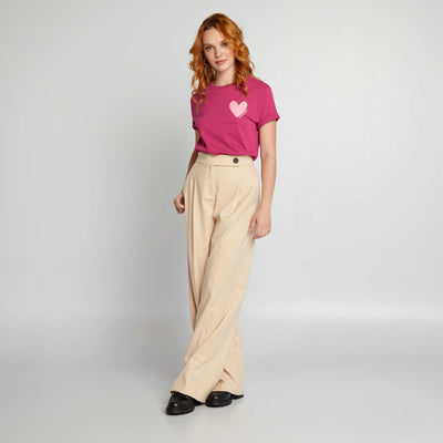 T-shirt en jersey imprim Rose