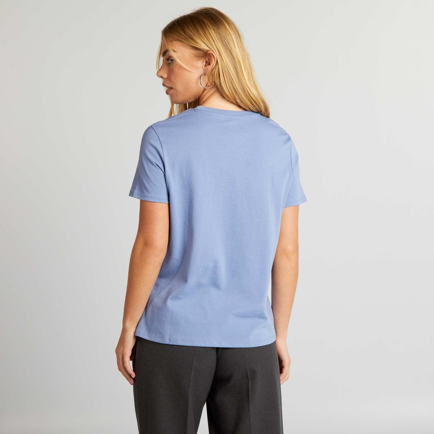 T-shirt en jersey imprimé Bleu