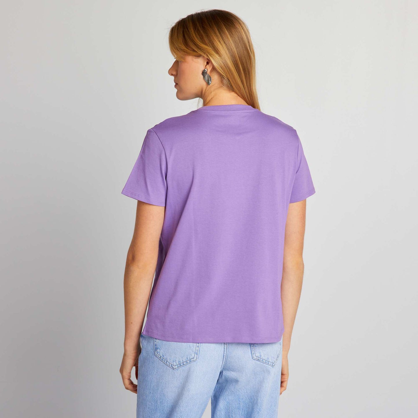 T-shirt en jersey imprimé Violet