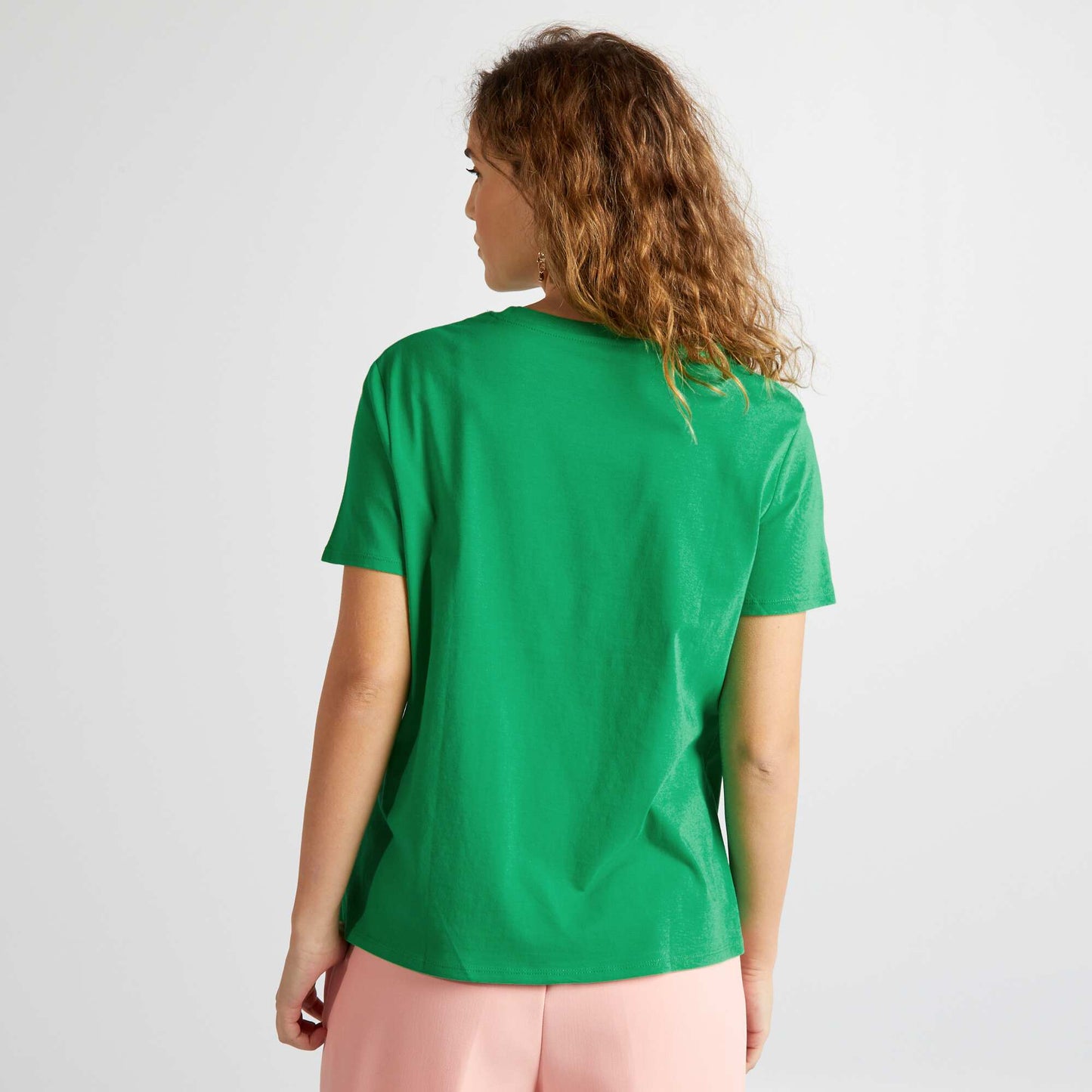 T-shirt en jersey imprimé Vert