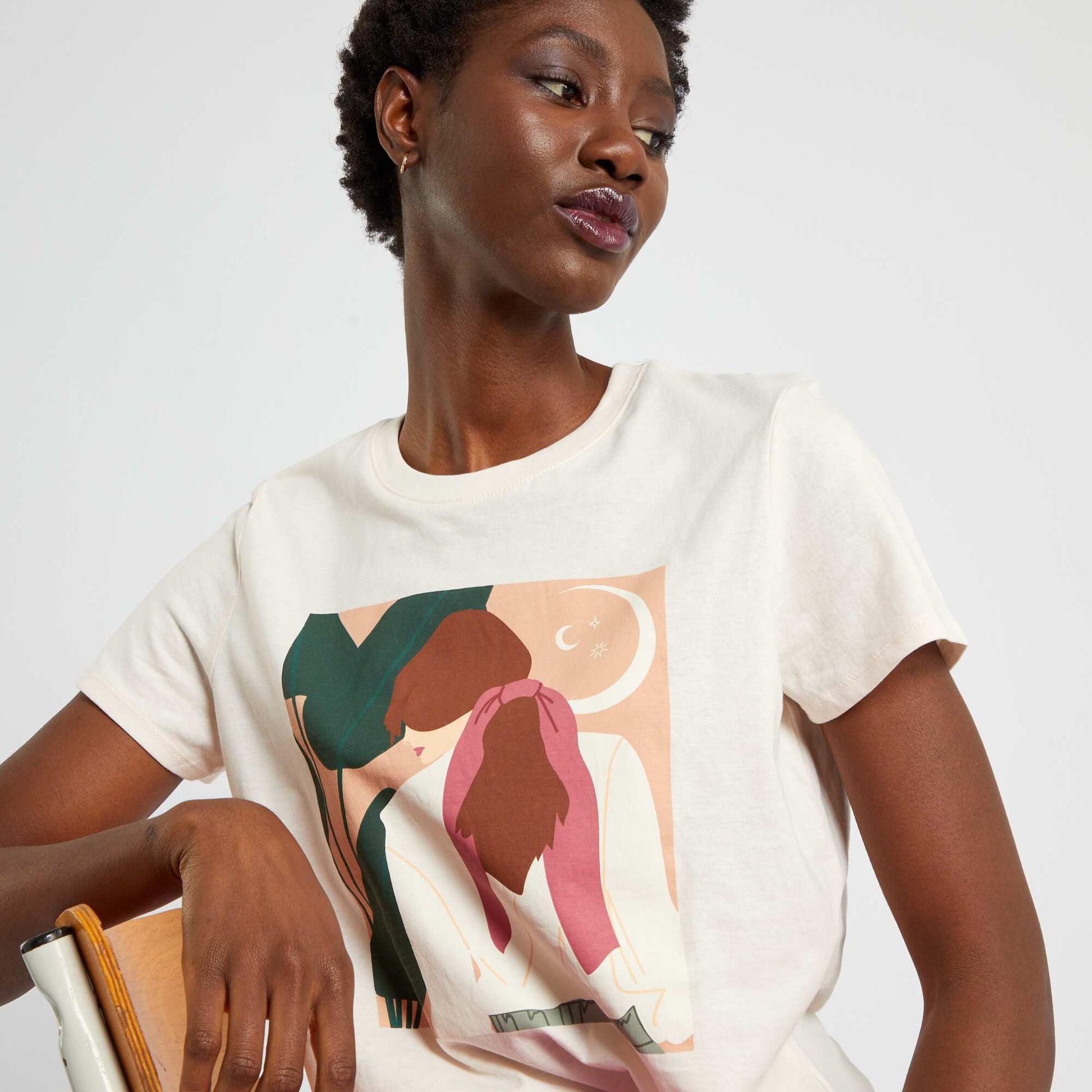 T-shirt co imprim s fantaisie Rose
