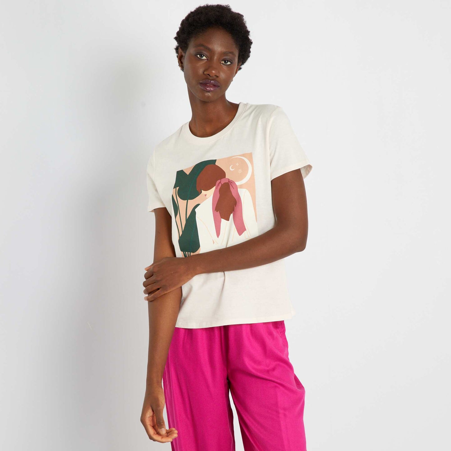 T-shirt co imprim s fantaisie Rose
