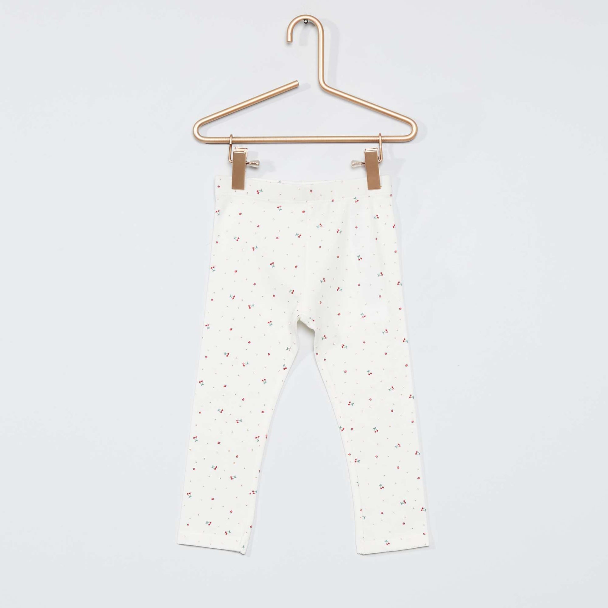 Legging long fantaisie blanc cerises