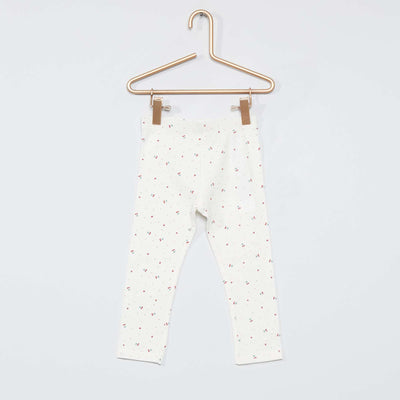 Legging long fantaisie blanc cerises