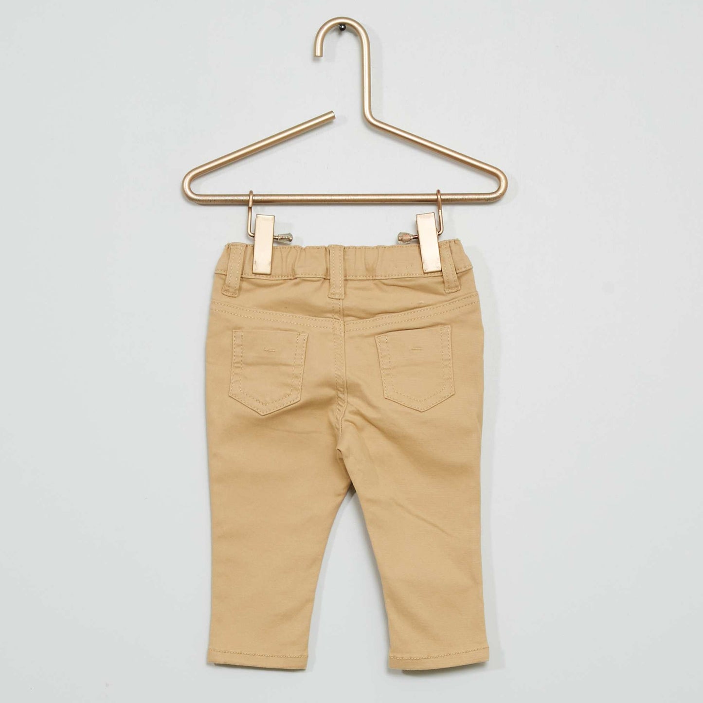 Pantalon en twill de coton uni Beige