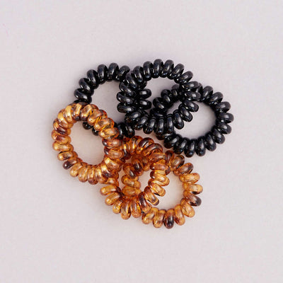 Lot de 6 chouchous tortis marron noir