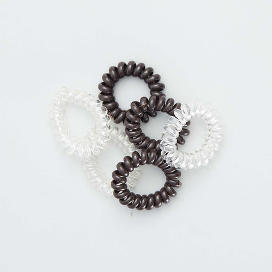 Lot de 6 chouchous tortis blanc/marron