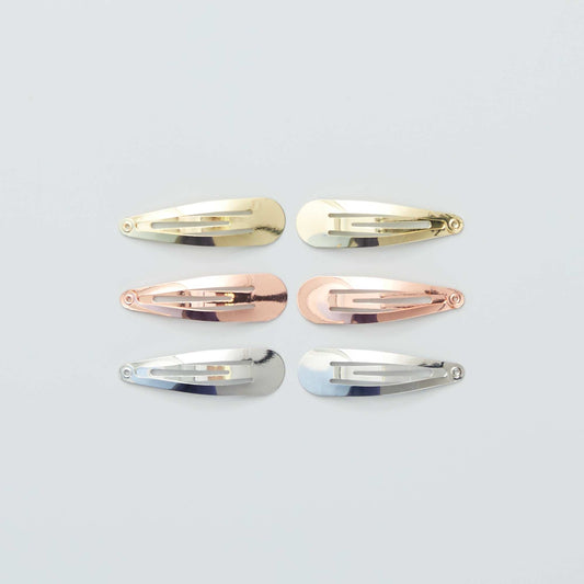 Lot de 6 pinces cheveux Rose/Argent /Dor