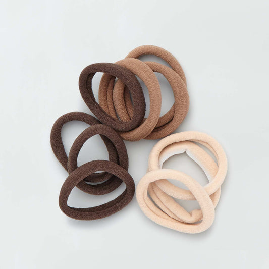 Lot de 10  lastiques pour cheveux beige