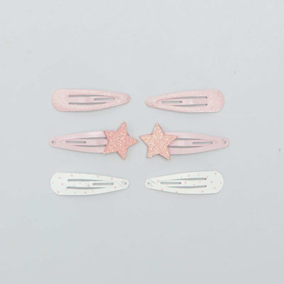 Lot de 6 pinces cheveux ROSE