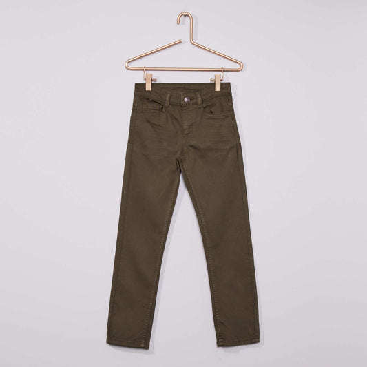 Pantalon slim en twill co-con u vert fonc