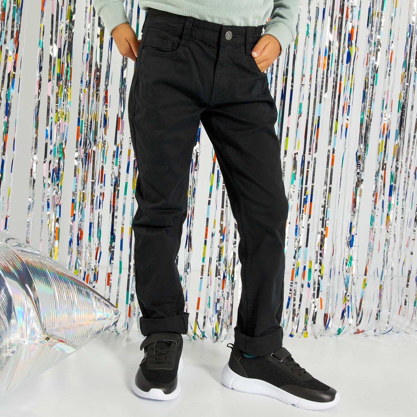 Pantalon slim en twill co-con u noir