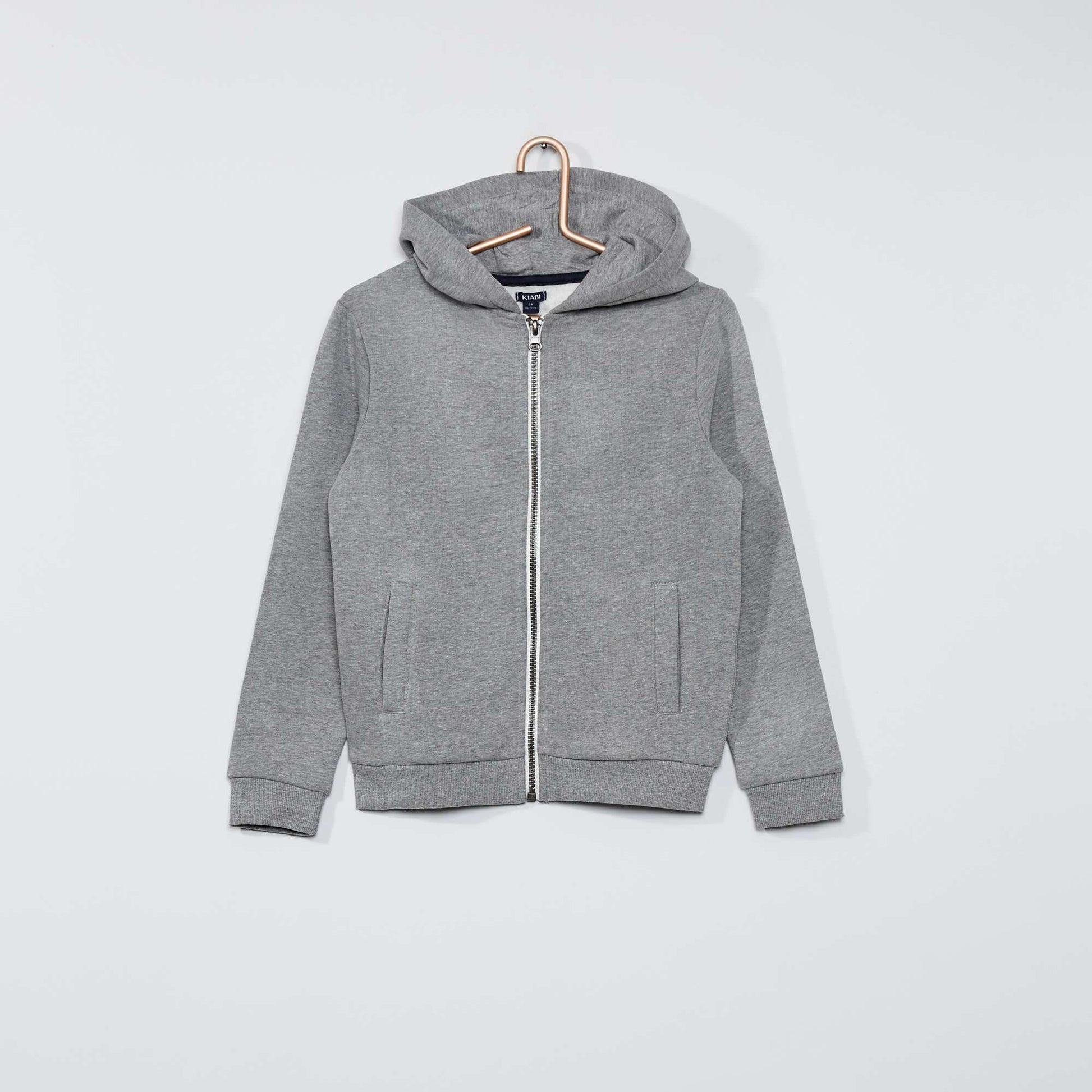 Sweat zipp capuche gris