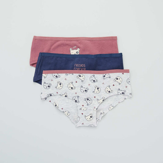 Lot de shorties Noir/gris/rouge