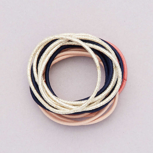 Lot de 20 lastiques pour cheveux rose/dor