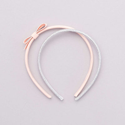 Lot de 2 serre-t tes argent/rose