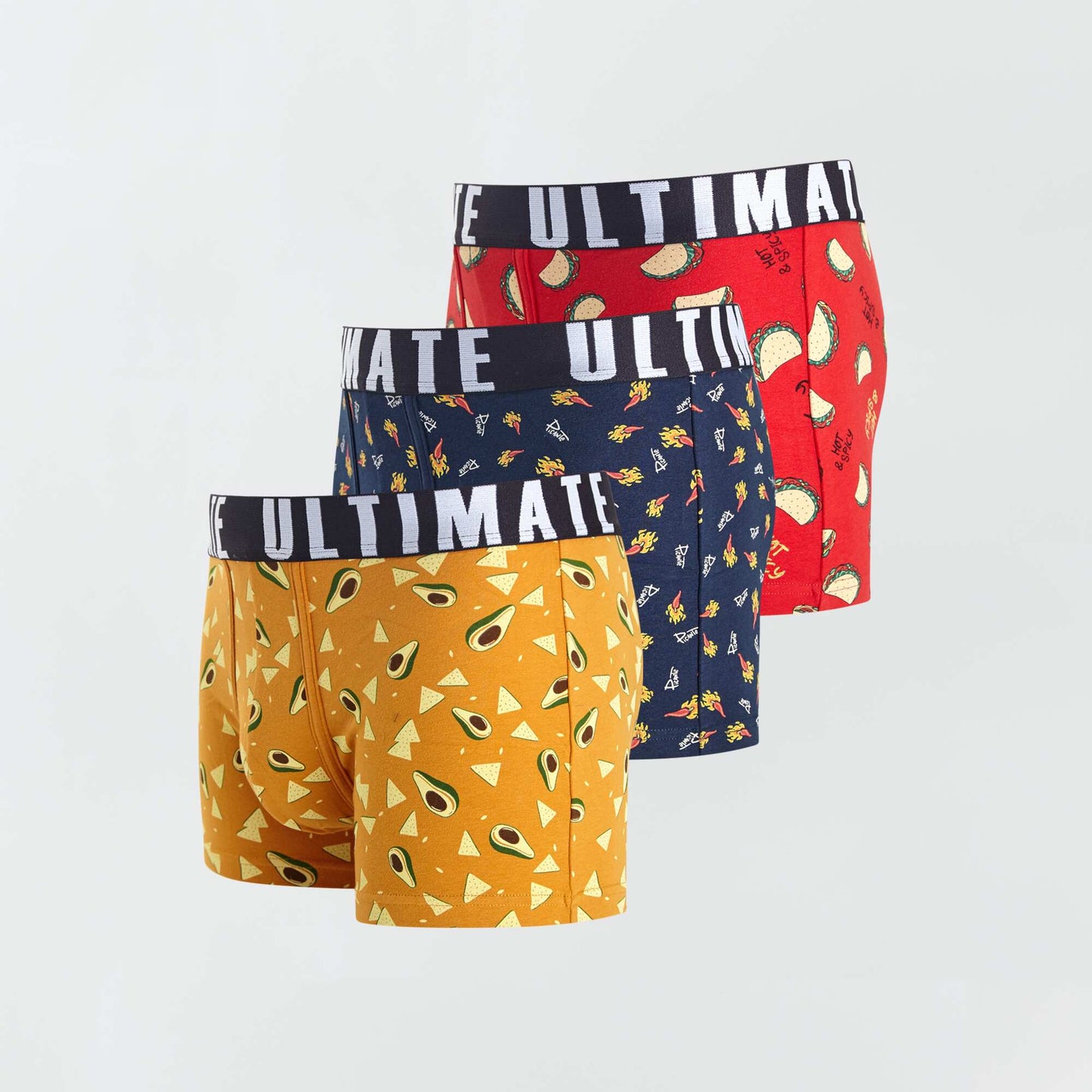 Lot de 3 boxers fantaisie Rouge/jaune/bleu