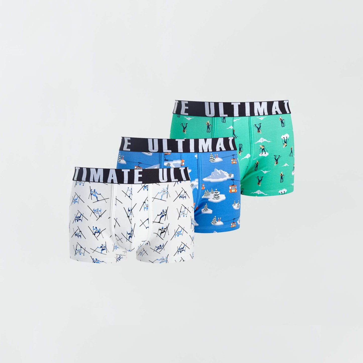 Lot de 3 boxers fantaisie BLANC