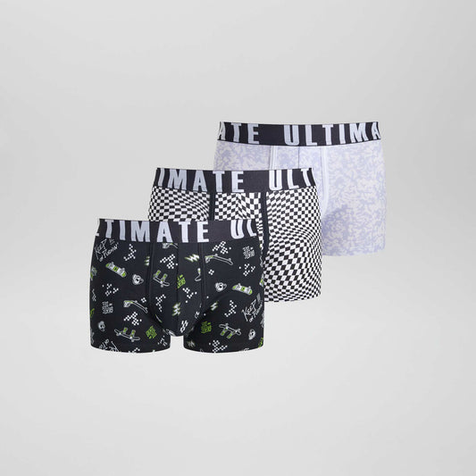 Lot de 3 boxers fantaisie Noir/violet