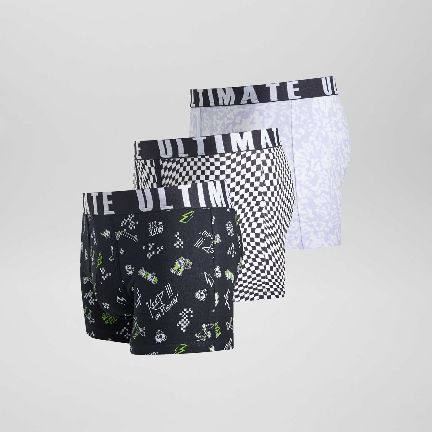 Lot de 3 boxers fantaisie Noir/violet