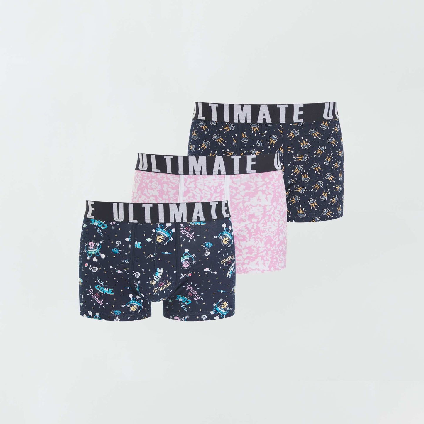 Lot de 3 boxers fantaisie Bleu/rose