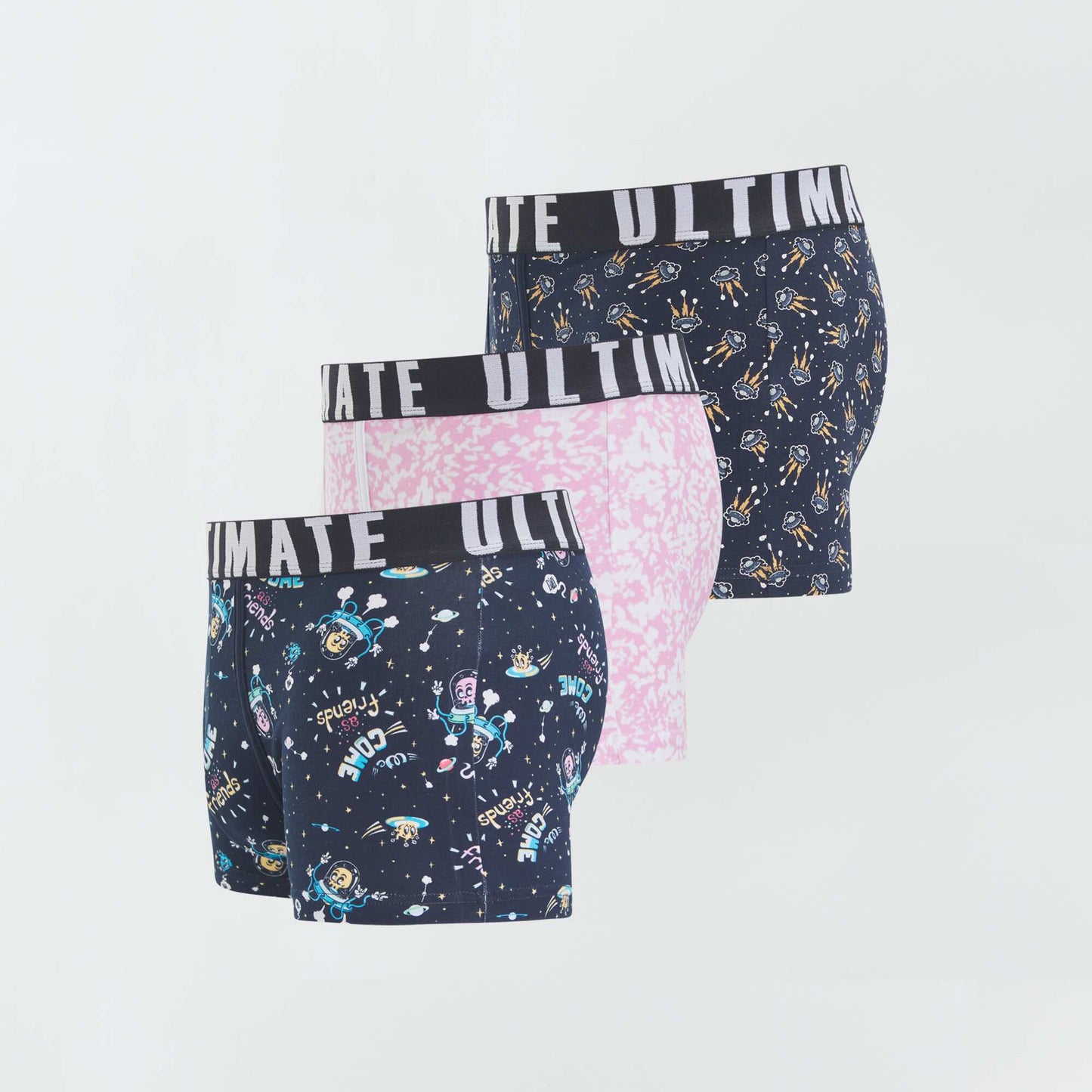 Lot de 3 boxers fantaisie Bleu/rose