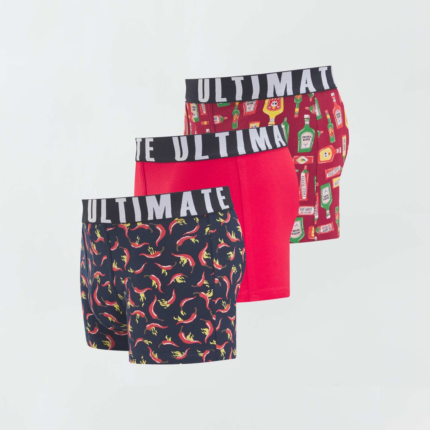 Lot de 3 boxers fantaisie Rouge/bleu fonc