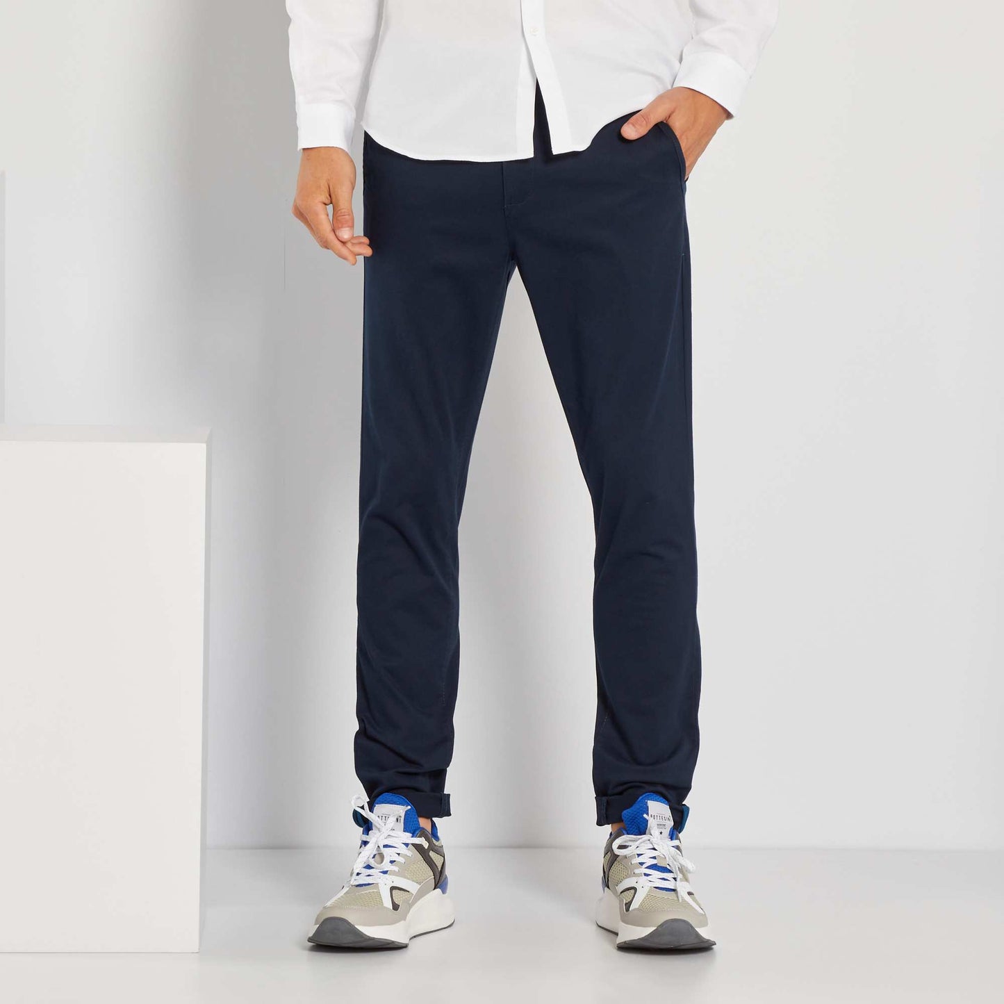 Chino skinny L32 bleu marine