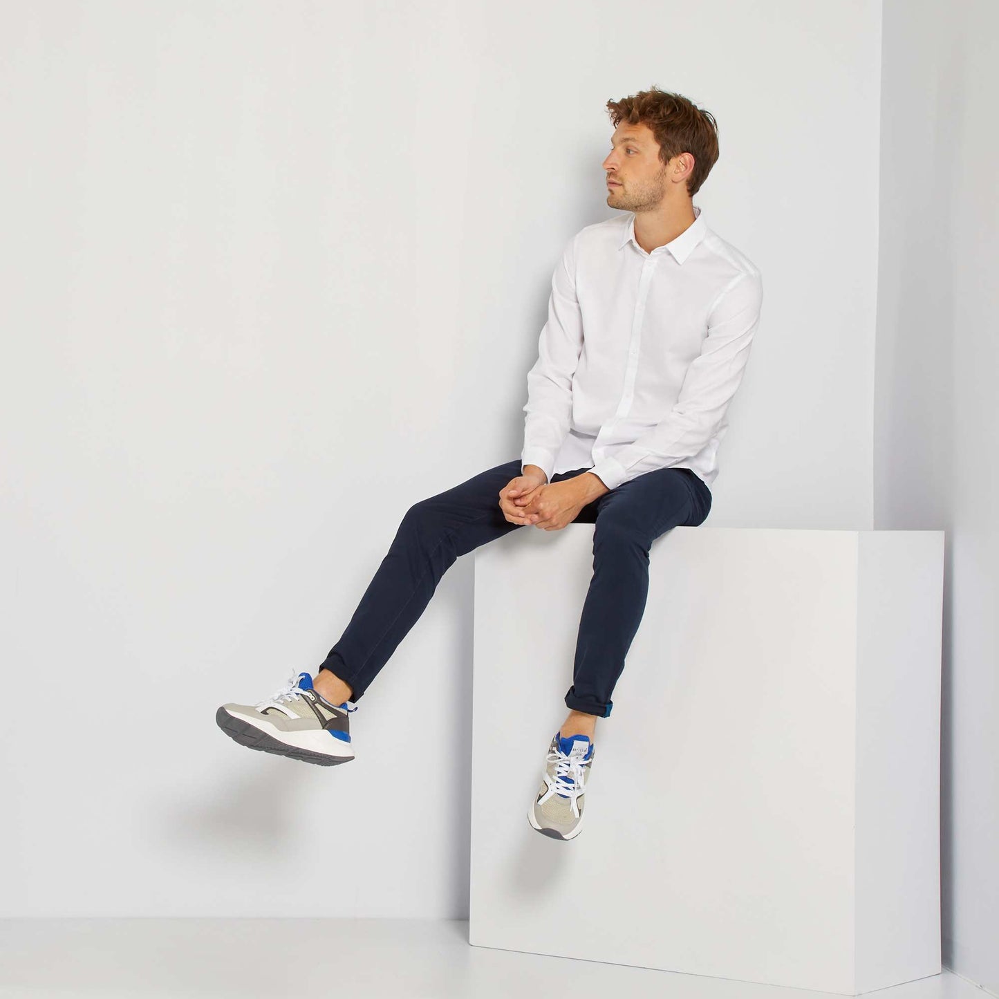 Chino skinny L32 bleu marine