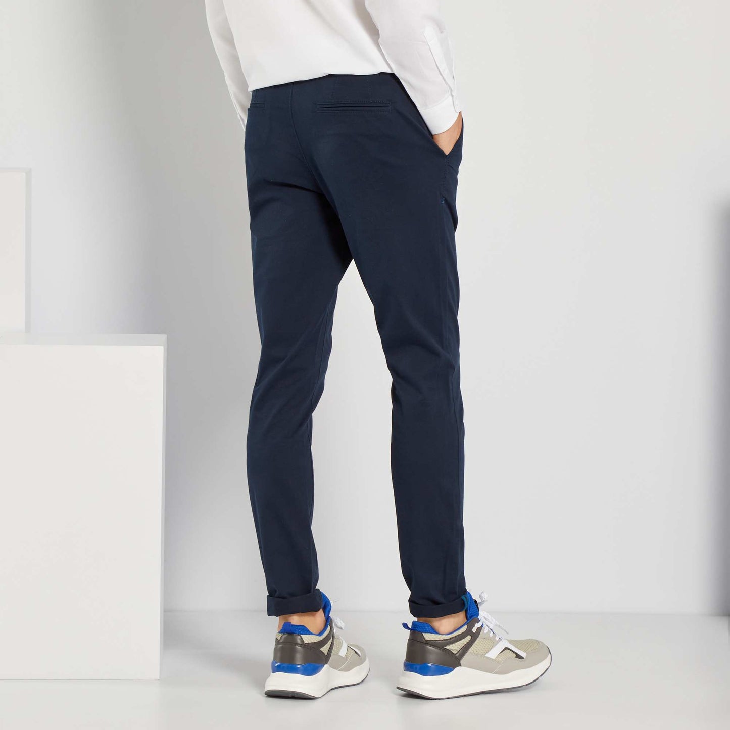 Chino skinny L32 bleu marine