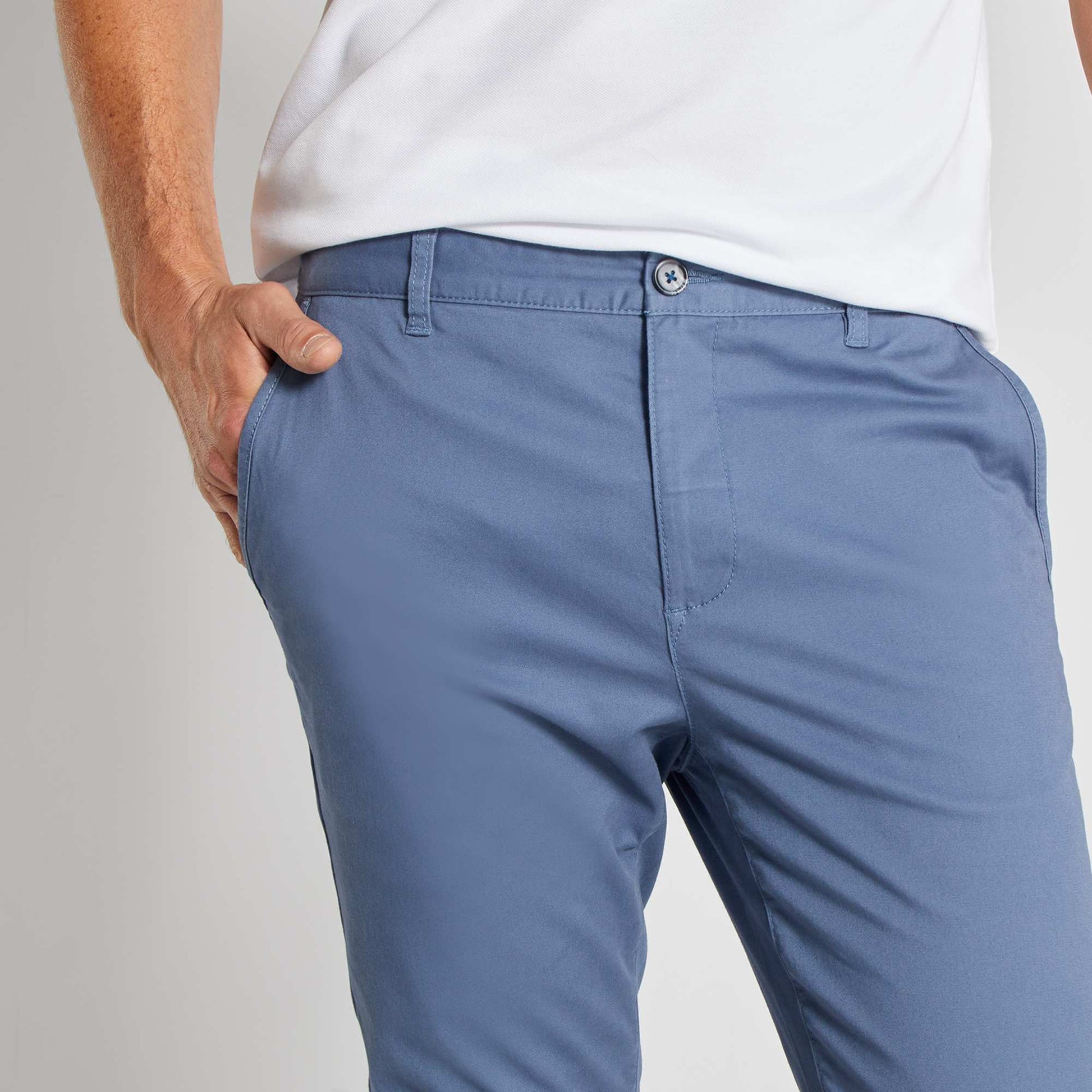 Chino skinny L32 bleu gris