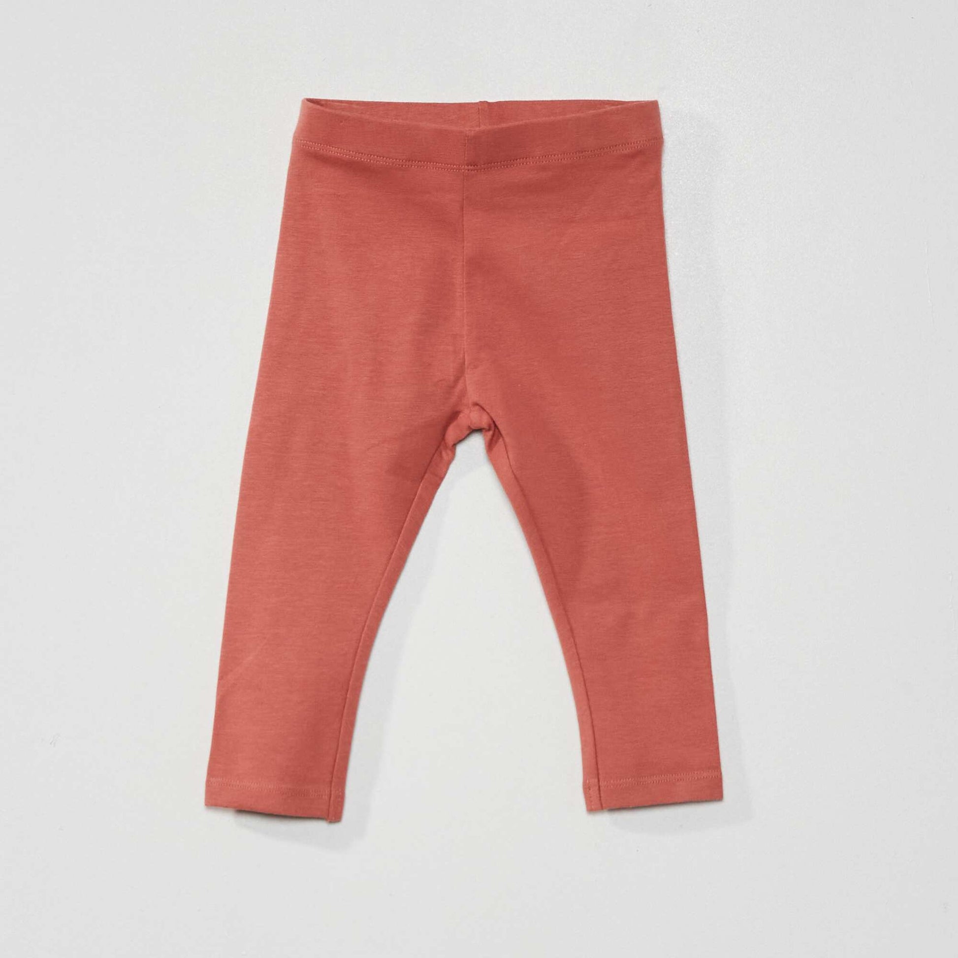 Legging long uni en maille jersey Rose clair