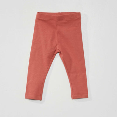 Legging long uni en maille jersey Rose clair