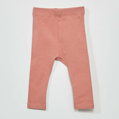 Legging long uni en maille jersey Rose