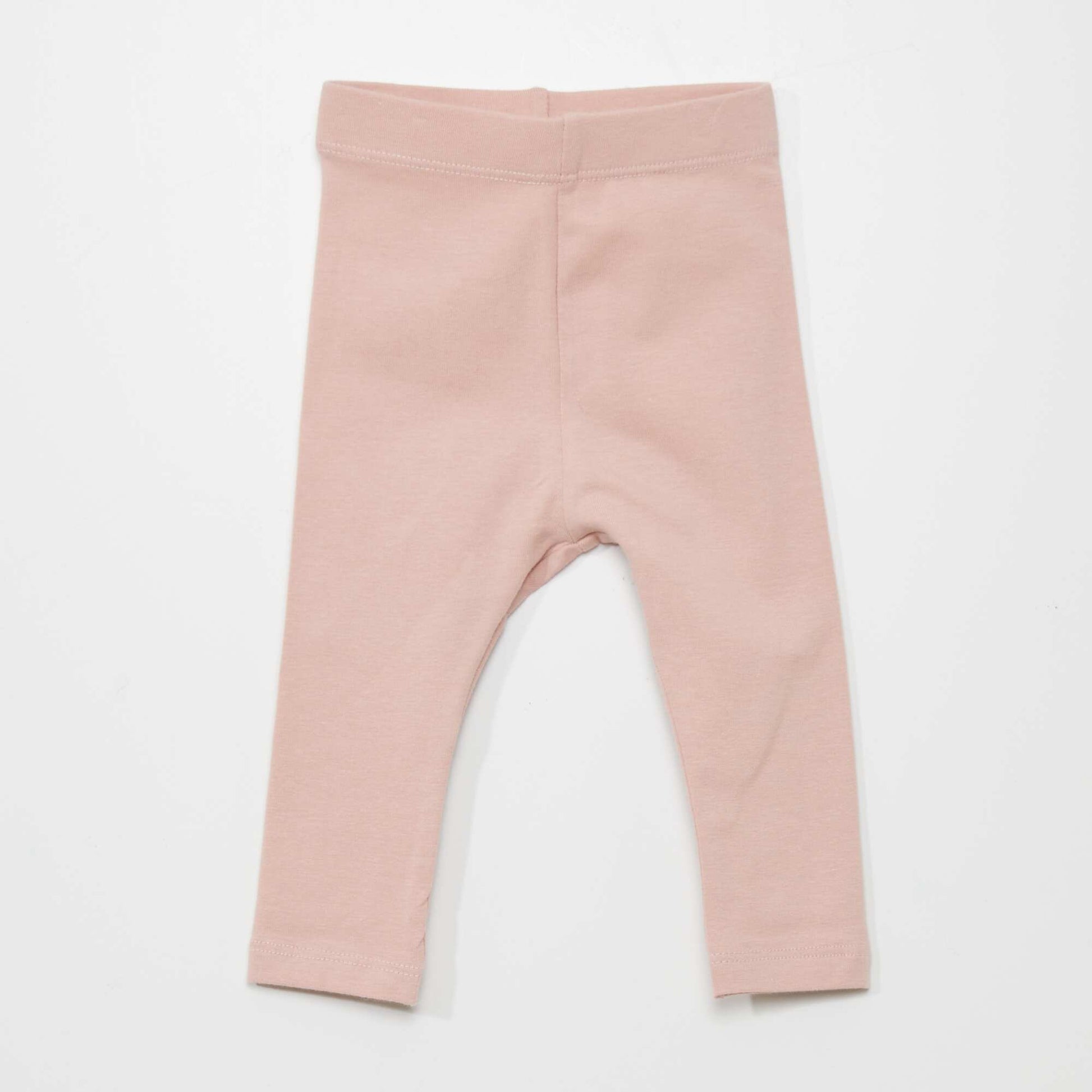 Legging long uni en maille jersey Rose pâle