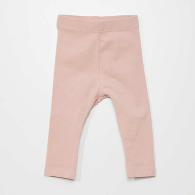 Legging long uni en maille jersey Rose pâle