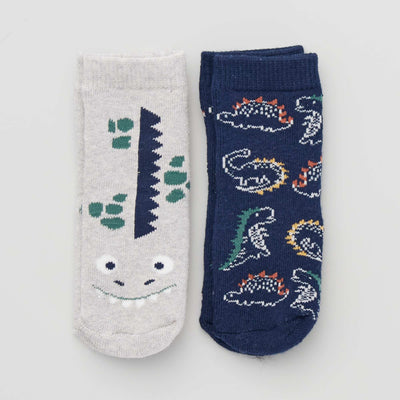 Lot de 2 paires de chaussettes antid rapantes Gris/marine